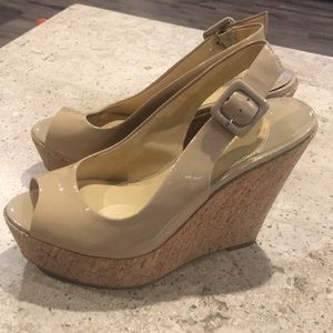Gianni Bini Nude Cork Wedges